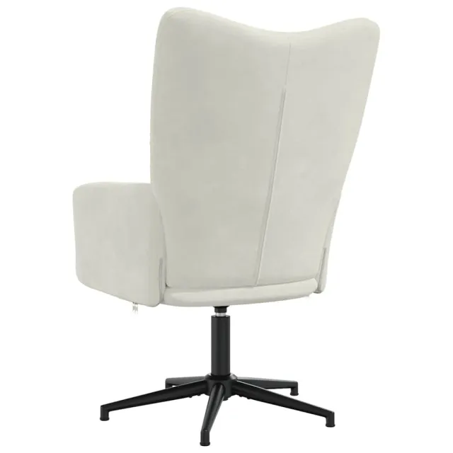 Chaise de relaxation Blanc crème Velours