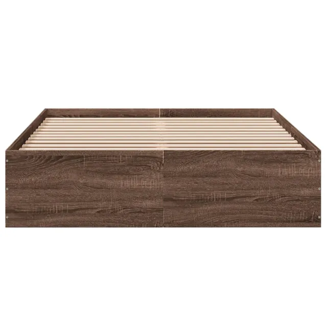 Cadre de lit sans matelas chêne marron 135x190 cm