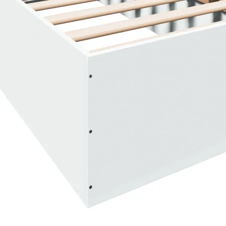 Cadre de lit sans matelas blanc 100x200 cm