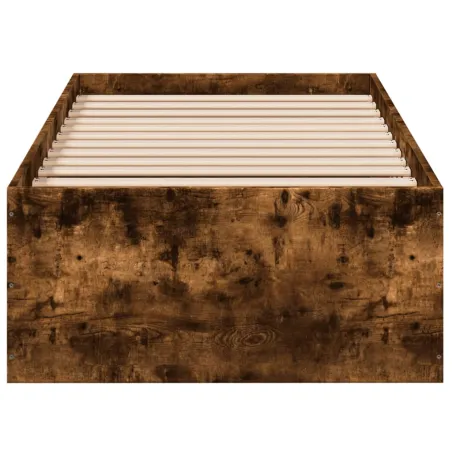 Cadre de lit sans matelas chêne fumé 100x200 cm