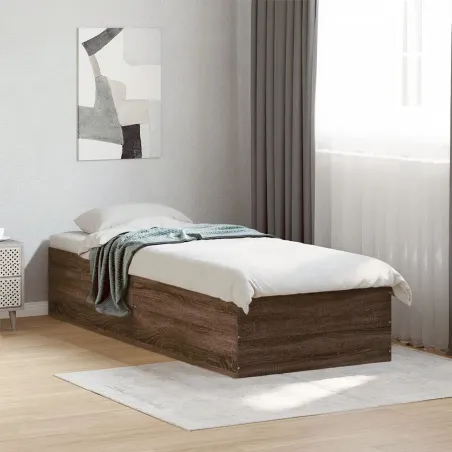 Cadre de lit sans matelas chêne marron 100x200 cm