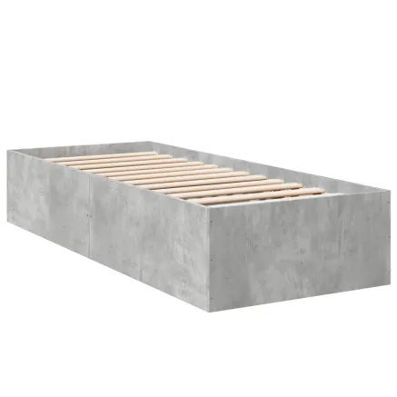 Cadre de lit sans matelas gris béton 90x200 cm 2