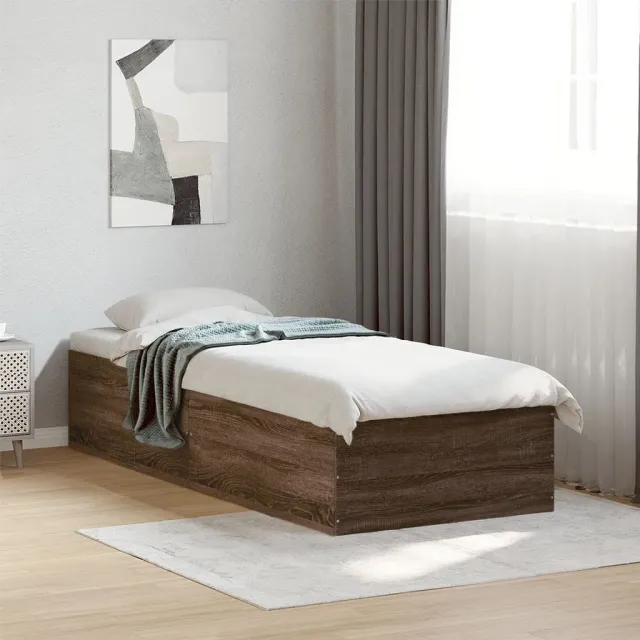 Cadre de lit sans matelas chêne marron 90x200 cm