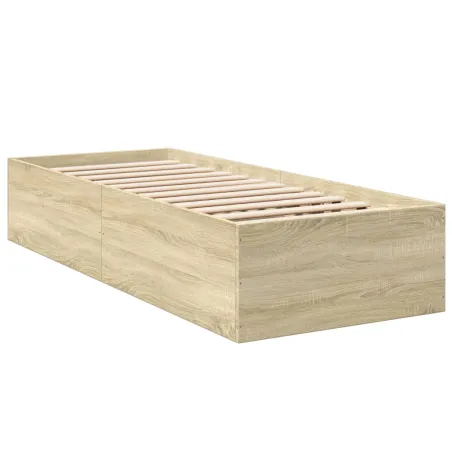 Cadre de lit sans matelas chêne sonoma 90x190 cm