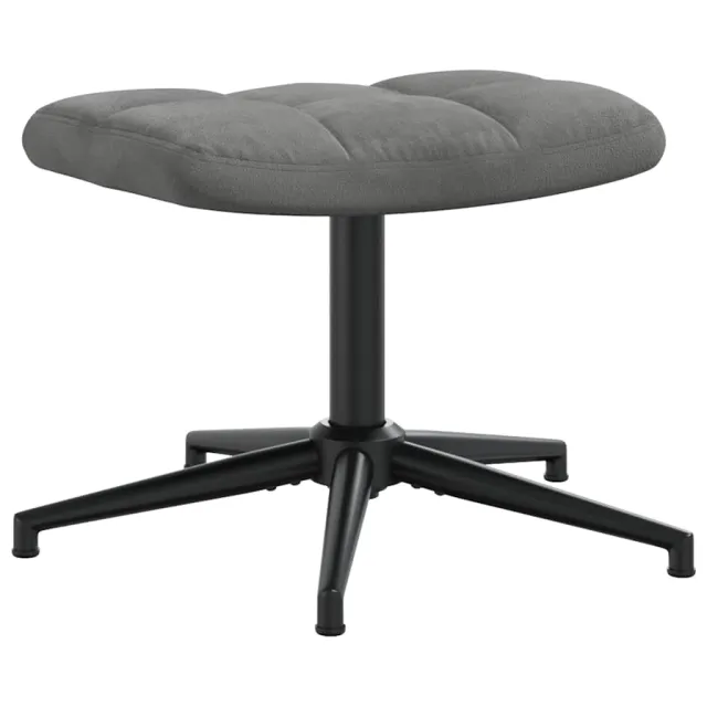 Chaise de relaxation avec tabouret Gris foncé Velours