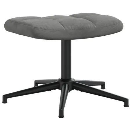 Chaise de relaxation avec tabouret Gris foncé Velours