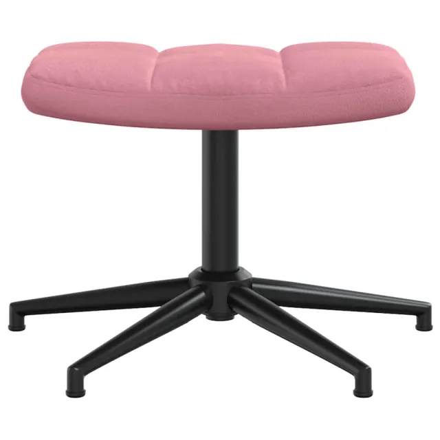 Chaise de relaxation avec tabouret Rose Velours