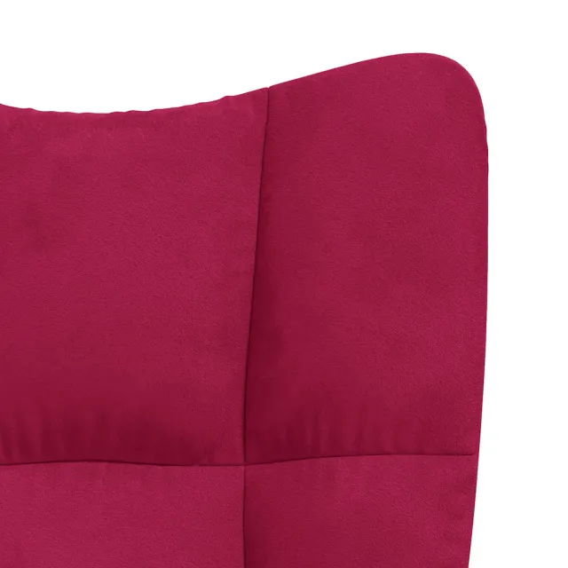 Chaise de relaxation avec tabouret Rouge bordeaux Velours