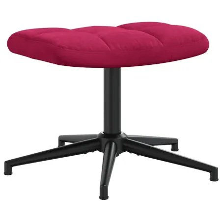 Chaise de relaxation avec tabouret Rouge bordeaux Velours