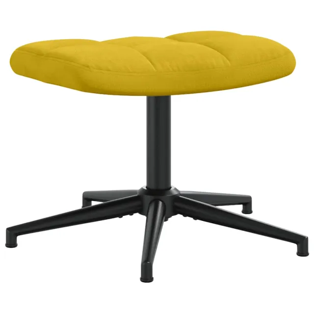 Chaise de relaxation avec tabouret Jaune moutarde Velours