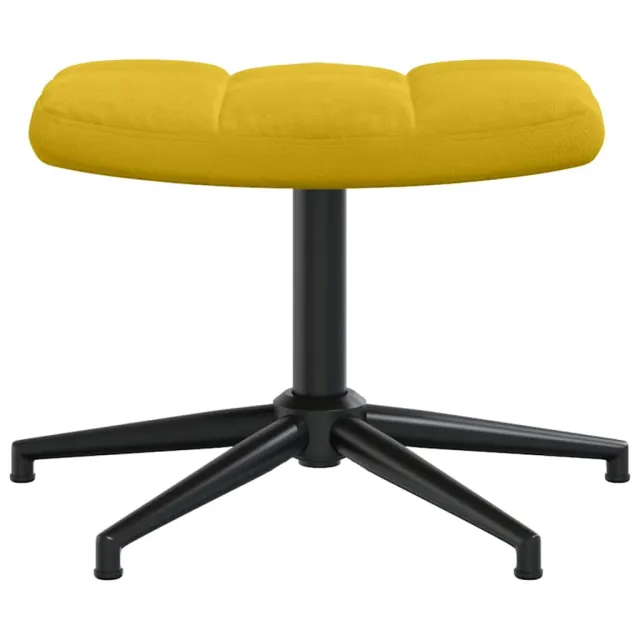 Chaise de relaxation avec tabouret Jaune moutarde Velours