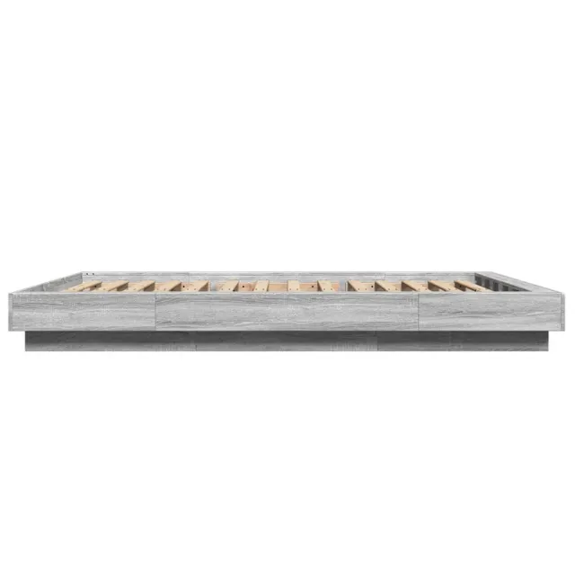 Cadre de lit et lumières LED sans matelas sonoma gris 135x190cm