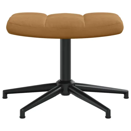 Chaise de relaxation avec tabouret Marron Velours