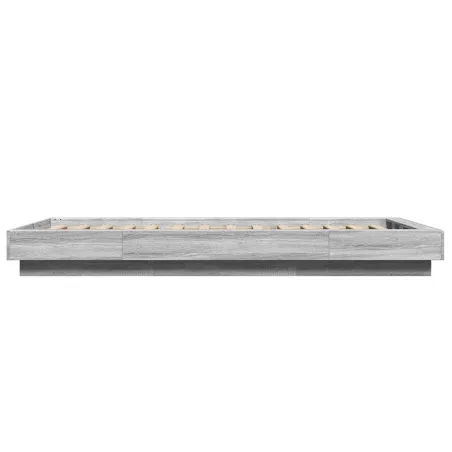 Cadre de lit et lumières LED sans matelas sonoma gris 75x190 cm