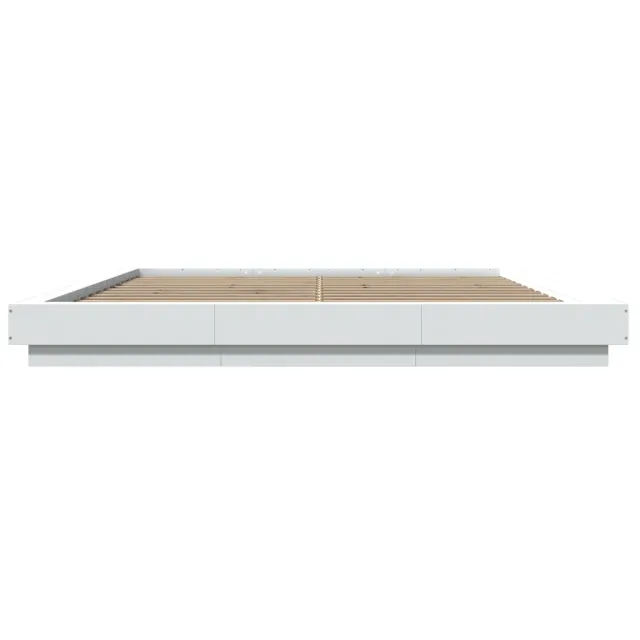 Cadre de lit sans matelas blanc 200x200 cm