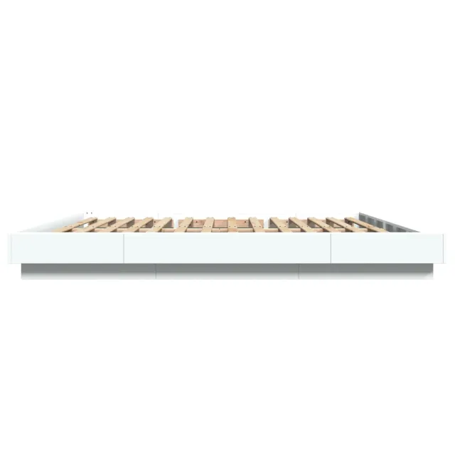 Cadre de lit sans matelas blanc 200x200 cm