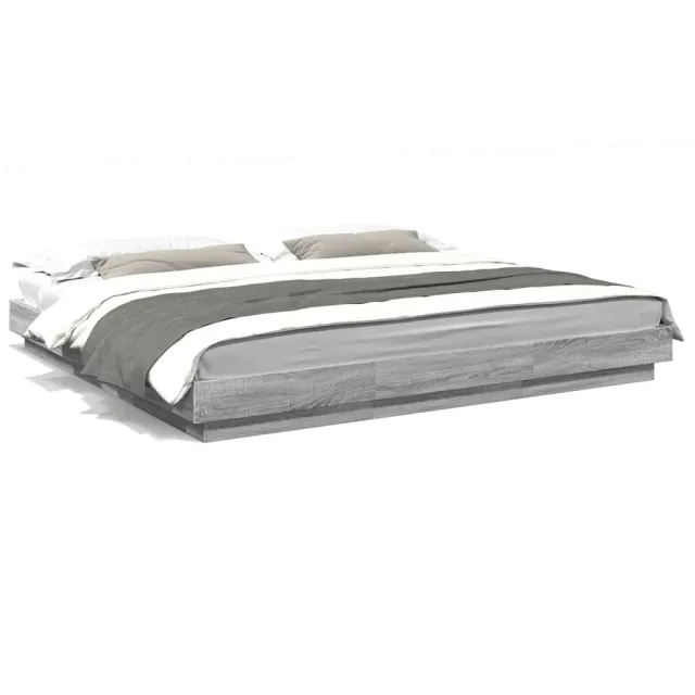 Cadre de lit sans matelas sonoma gris 200x200 cm