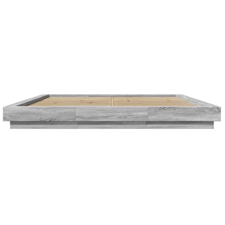 Cadre de lit sans matelas sonoma gris 200x200 cm