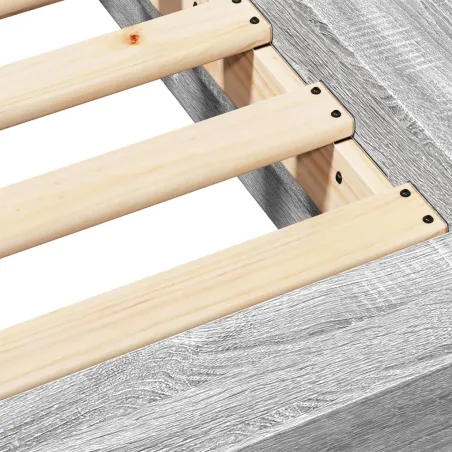 Cadre de lit sans matelas sonoma gris 200x200 cm