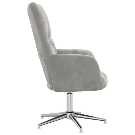 Chaise de relaxation Gris clair Velours