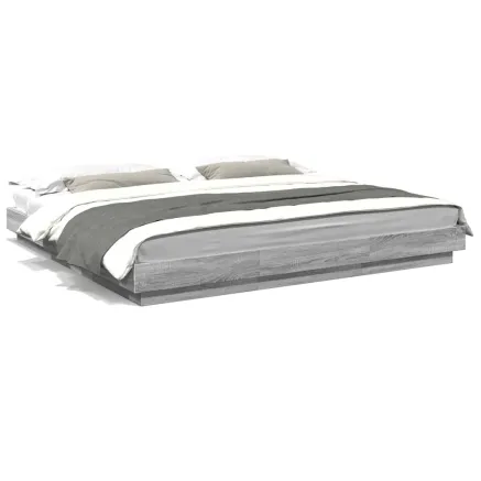 Cadre de lit sans matelas sonoma gris 180x200 cm 2