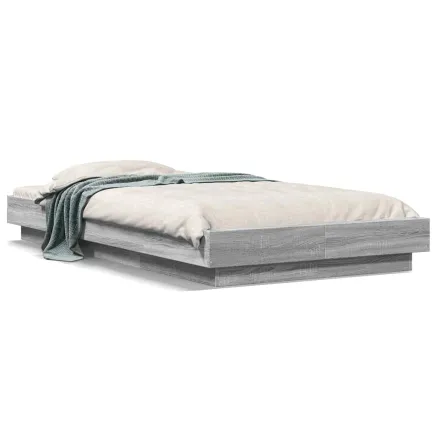 Cadre de lit sans matelas sonoma gris 100x200 cm 2