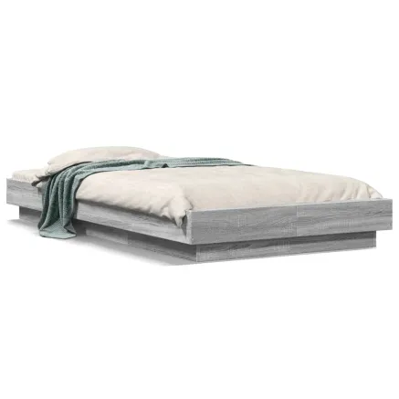 Cadre de lit sans matelas sonoma gris 90x200 cm 2