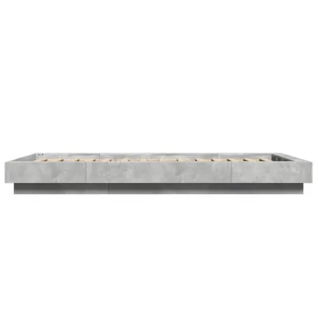 Cadre de lit sans matelas gris béton 90x190 cm
