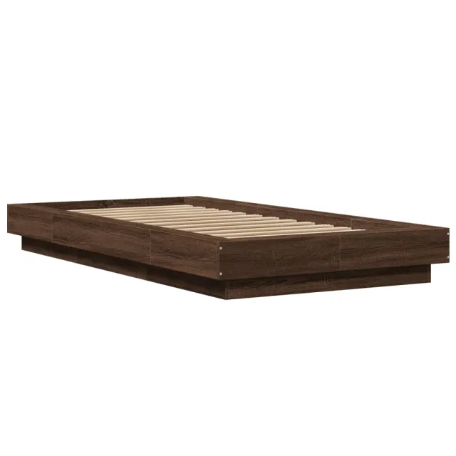 Cadre de lit sans matelas chêne marron 75x190 cm