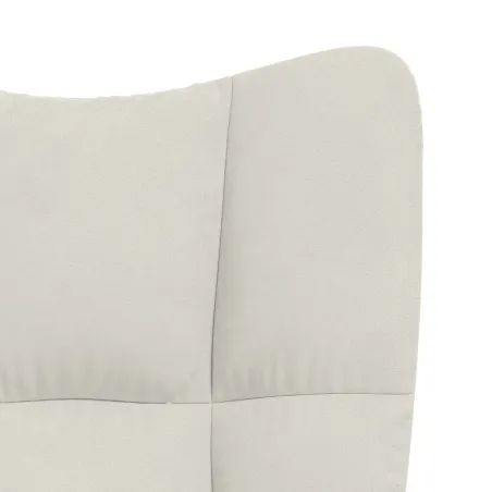 Chaise de relaxation Blanc crème Velours