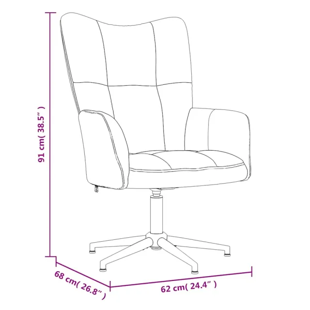 Chaise de relaxation Blanc crème Velours