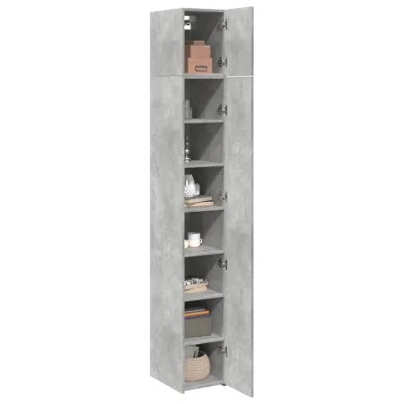 Armoire de rangement mince gris béton 30x42,5x225 cm