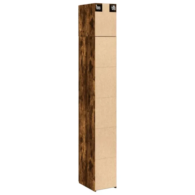 Armoire de rangement mince chêne fumé 30x42,5x225 cm
