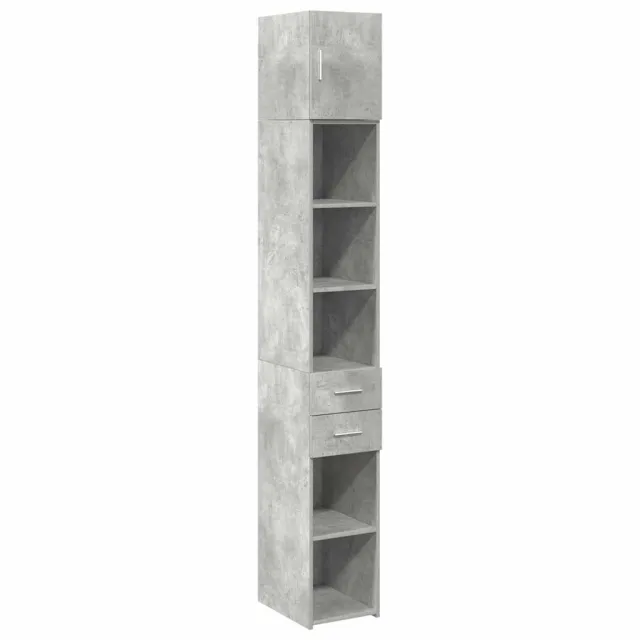 Armoire de rangement mince gris béton 30x42,5x225 cm