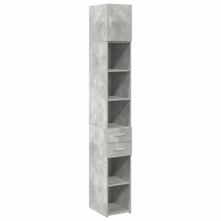 Armoire de rangement mince gris béton 30x42,5x225 cm