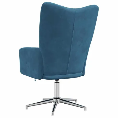Chaise de relaxation Bleu Velours