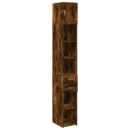 Armoire de rangement mince chêne fumé 30x42,5x225 cm 2