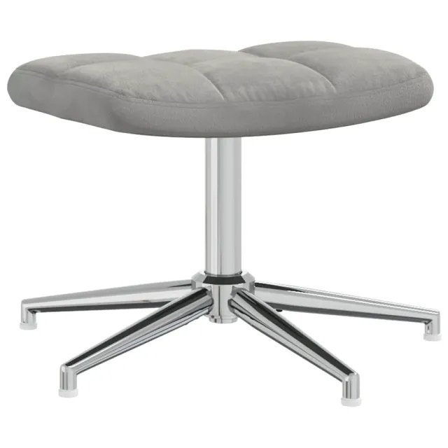 Chaise de relaxation avec tabouret Gris clair Velours