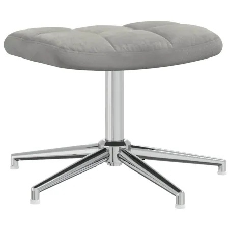 Chaise de relaxation avec tabouret Gris clair Velours