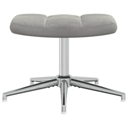 Chaise de relaxation avec tabouret Gris clair Velours
