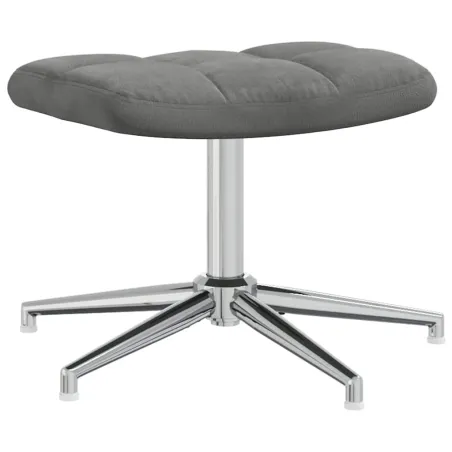 Chaise de relaxation avec tabouret Gris foncé Velours