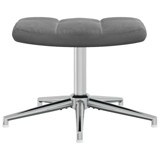 Chaise de relaxation avec tabouret Gris foncé Velours