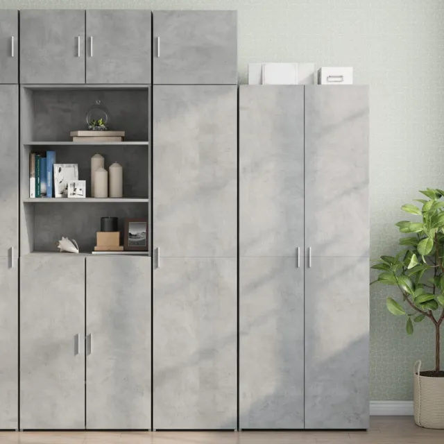 Armoire de rangement mince gris béton 45x42,5x225 cm