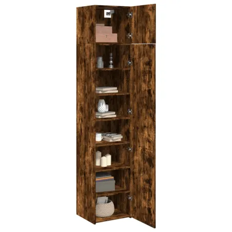 Armoire de rangement mince chêne fumé 45x42,5x225 cm