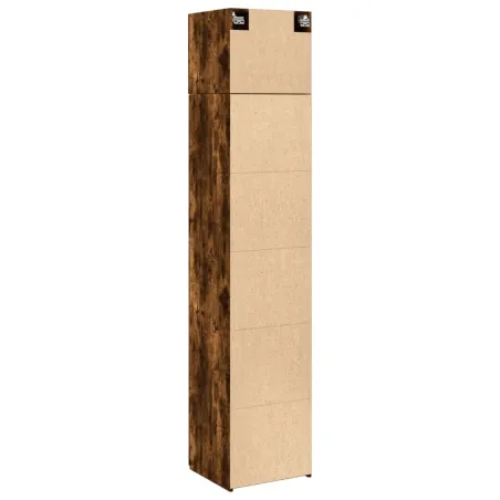 Armoire de rangement mince chêne fumé 45x42,5x225 cm