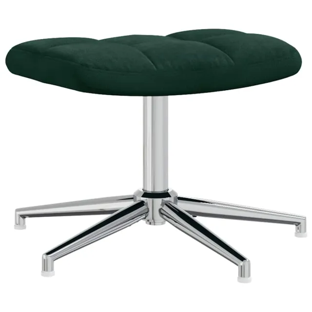 Chaise de relaxation avec tabouret Vert foncé Velours