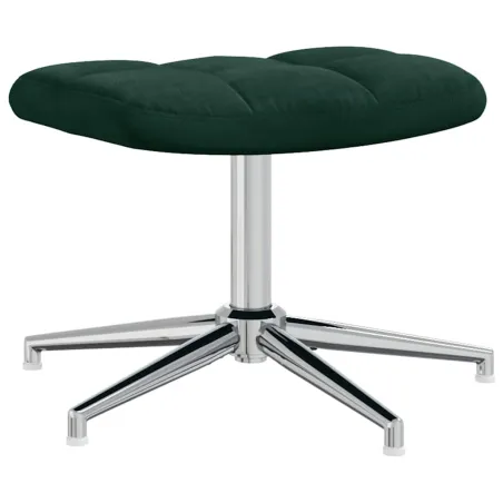 Chaise de relaxation avec tabouret Vert foncé Velours