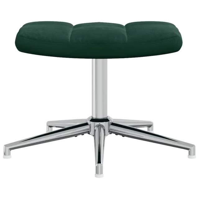 Chaise de relaxation avec tabouret Vert foncé Velours