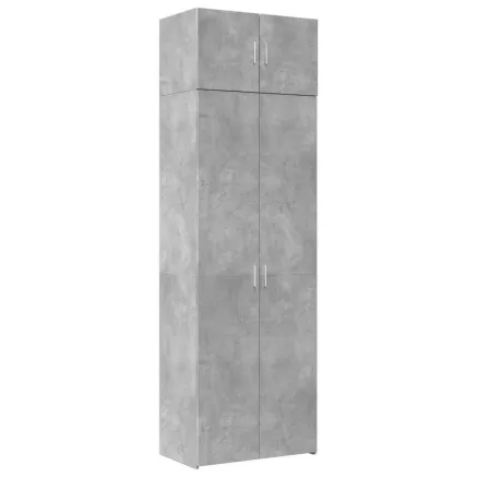 Armoire de rangement gris béton 70x42,5x225cm bois d'ingénierie 2