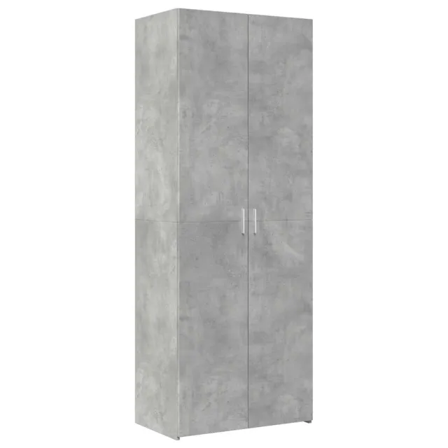 Armoire de rangement gris béton 70x42,5x225cm bois d'ingénierie